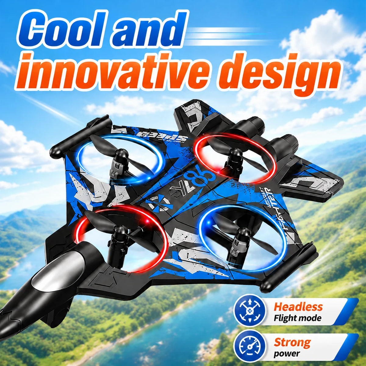 ZNLYRION Fighter Drone With Screen Remote And 480P Camera