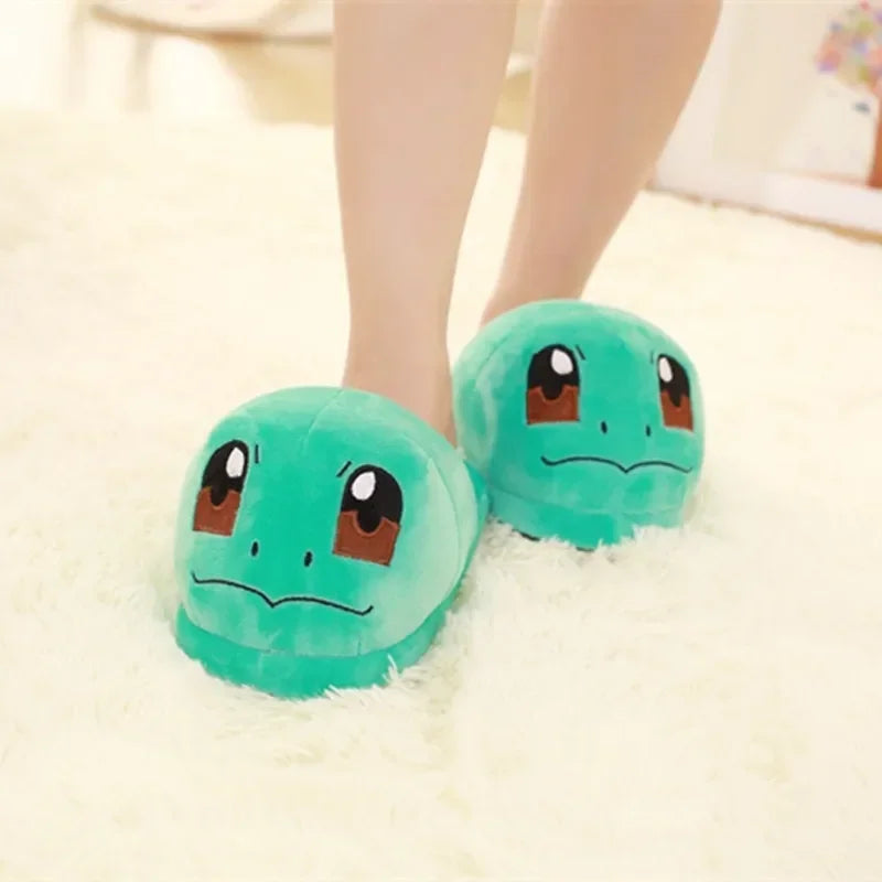 Aoger Pokemon Cartoon Plush Slippers With Pikachu And Eevee Designs