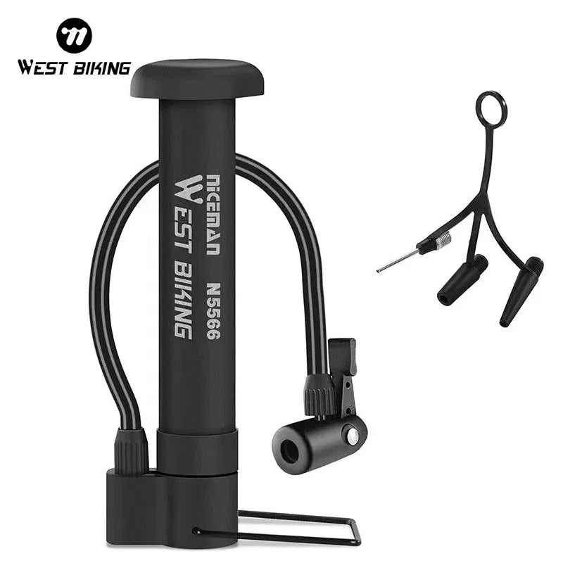 West Biking Manual Bike Pump for Tires and Schrader Valves
