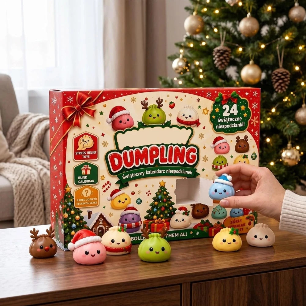 Christmas Dumpling Advent Calendar Countdown Ornaments and Festive Desktop Decor