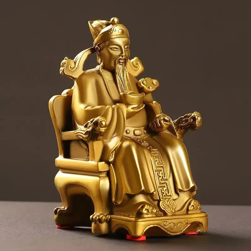 Feng Shui Copper God Of Wealth Statue Home Office Decor