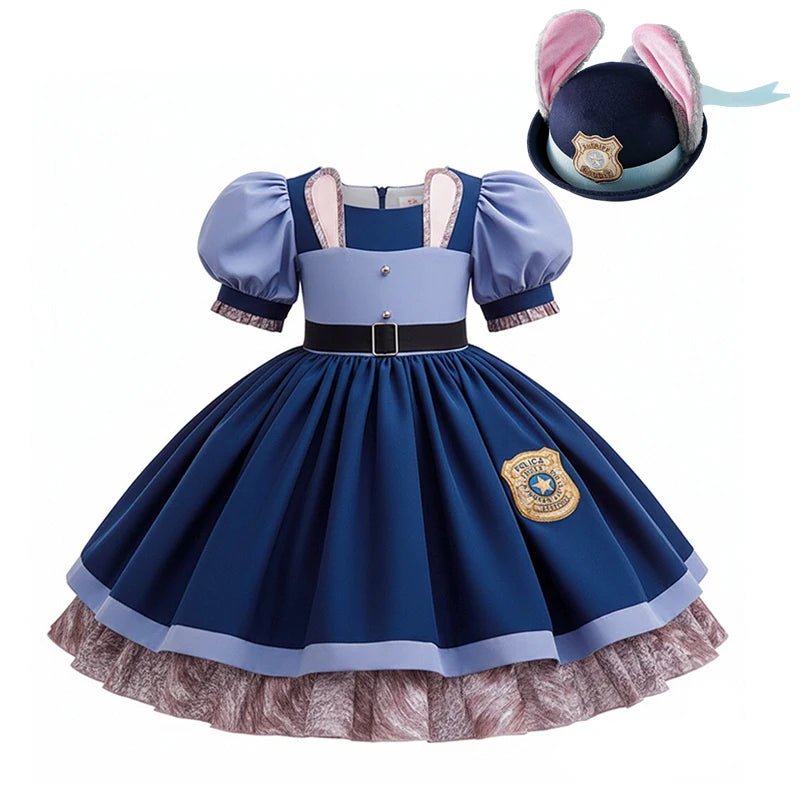 Girls Rabbit Police Officer Costume Dress for Halloween Cosplay Parties
