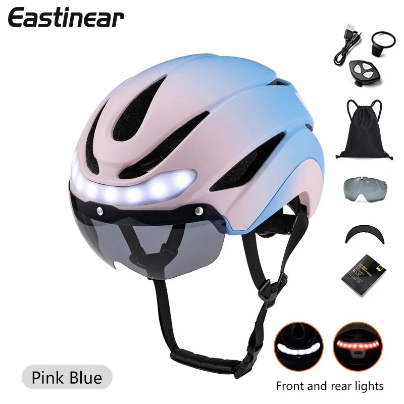 Eastinear LED Bicycle Helmet With Integrated Light For Road Cycling
