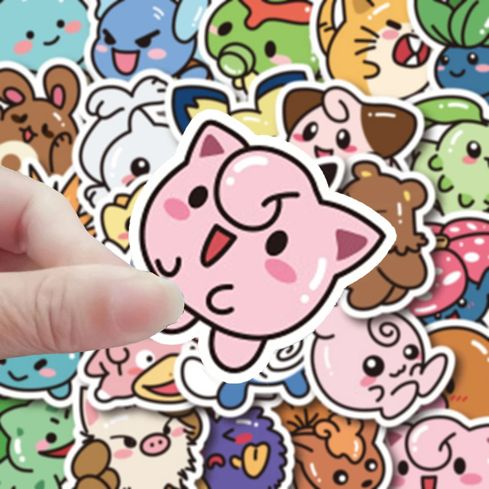 TAKARA TOMY Pokemon Kawaii Character Stickers for Laptops and Luggage
