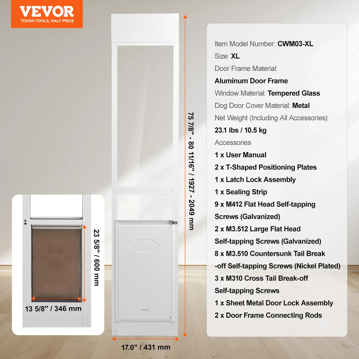 Dog Door For Sliding Glass Doors Adjustable Easy To Install