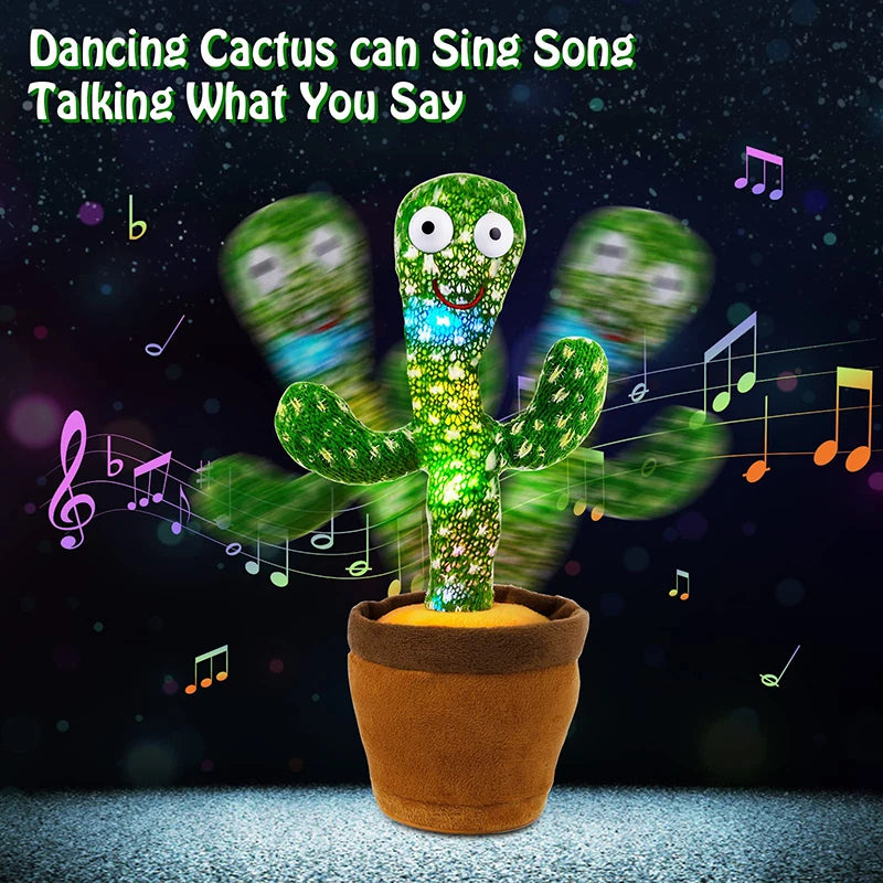 ASWJ Dancing Cactus Talking Plush Toy With Voice Repeat and Music