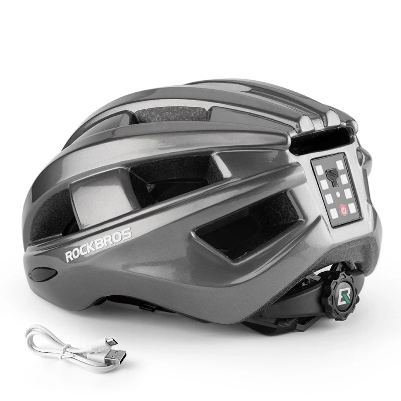 ROCKBROS Adult Cycling Helmet With Integrated Rear Warning Light