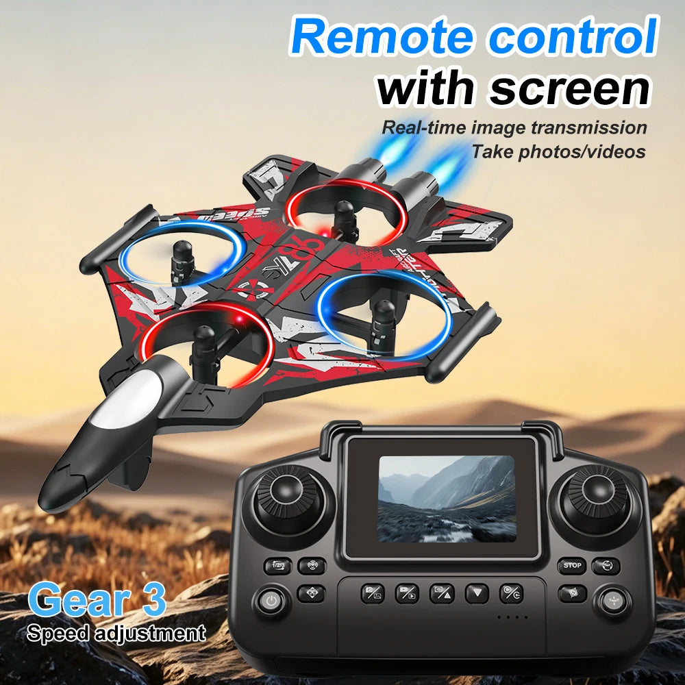 ZNLYRION Fighter Drone With Screen Remote And 480P Camera