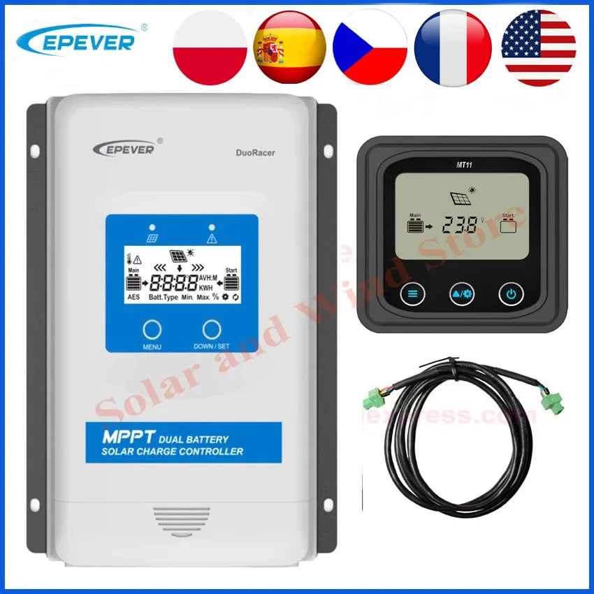 EVSOLAR DuoRacer Dual Battery MPPT Solar Controller DR2210N DDS