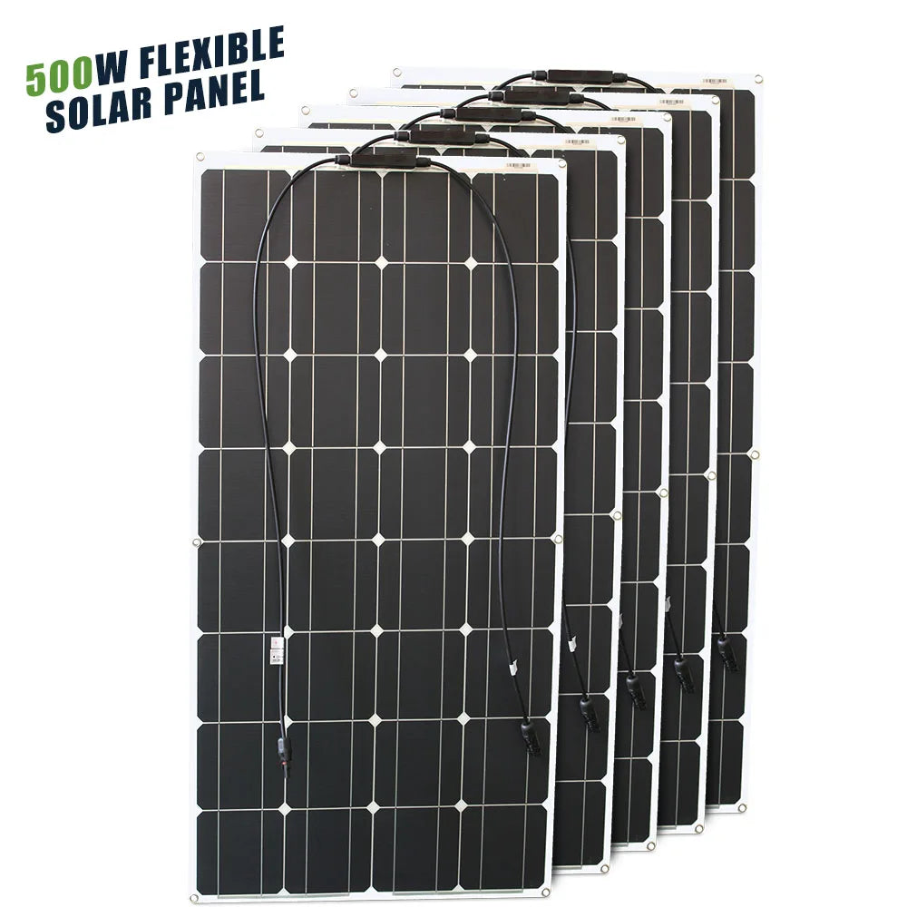 ASUNERGE 12V Flexible Monocrystalline Solar Panel Waterproof RV