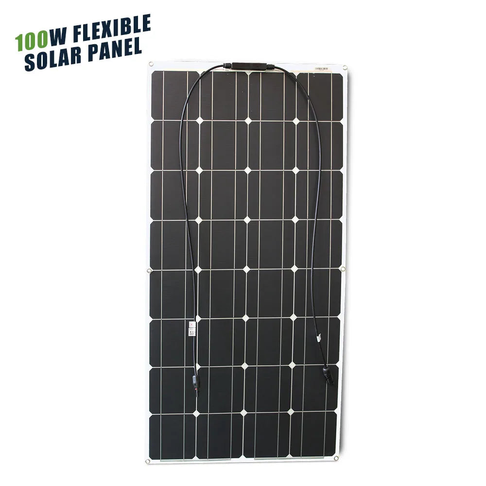 ASUNERGE 12V Flexible Monocrystalline Solar Panel Waterproof RV