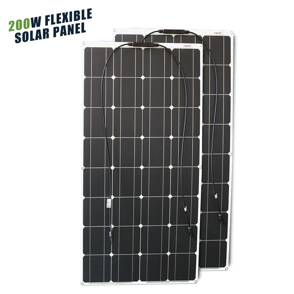 ASUNERGE 12V Flexible Monocrystalline Solar Panel Waterproof RV