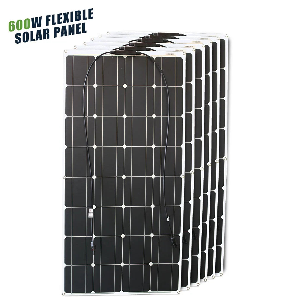 ASUNERGE 12V Flexible Monocrystalline Solar Panel Waterproof RV