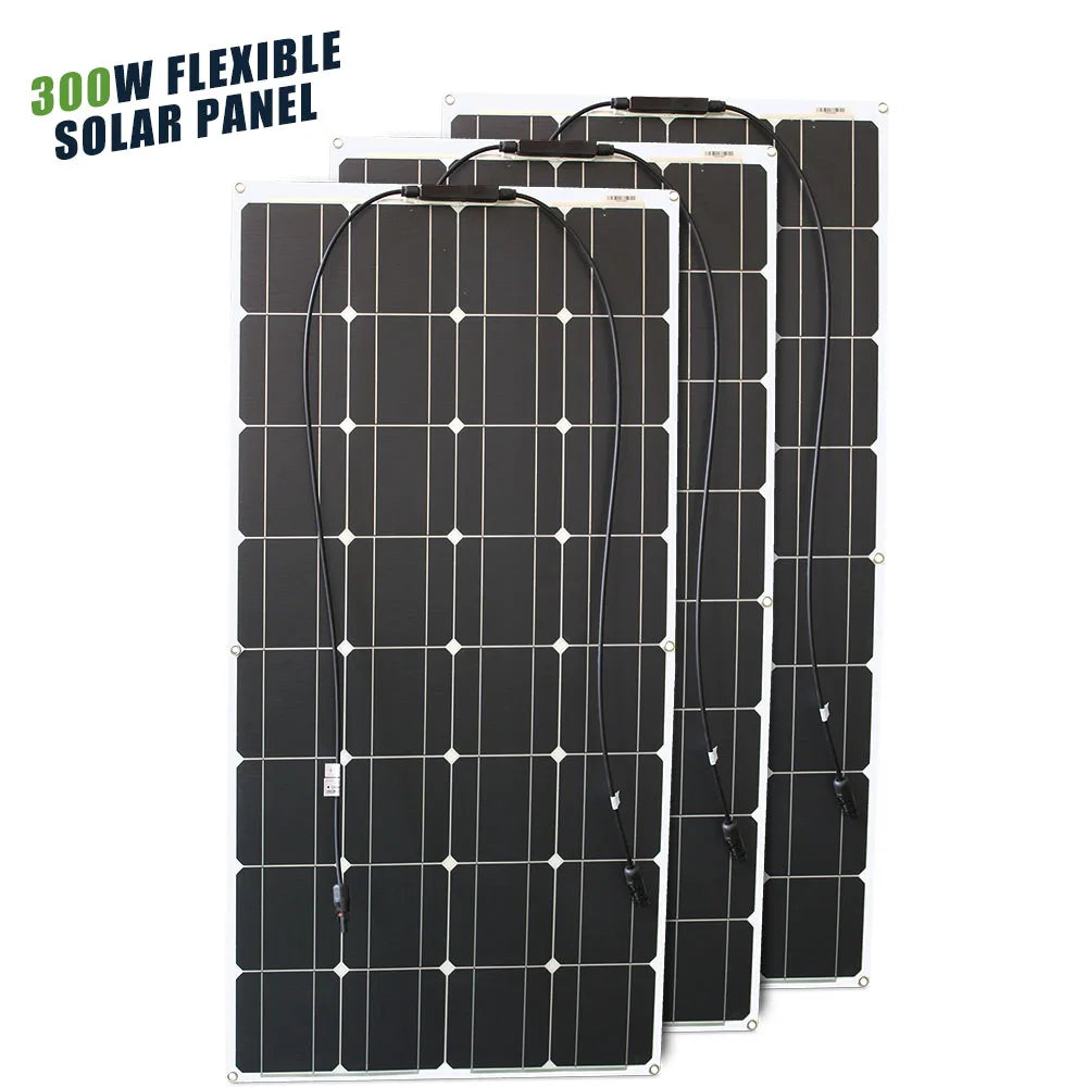ASUNERGE 12V Flexible Monocrystalline Solar Panel Waterproof RV