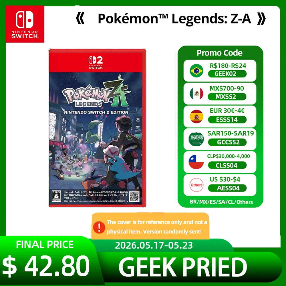 Nintendo Switch 2 Pokemon Legends Z-A Juegos  Games Deals 100% Official Physical Game Card RPG Pokemon Game for Nintendo Switch