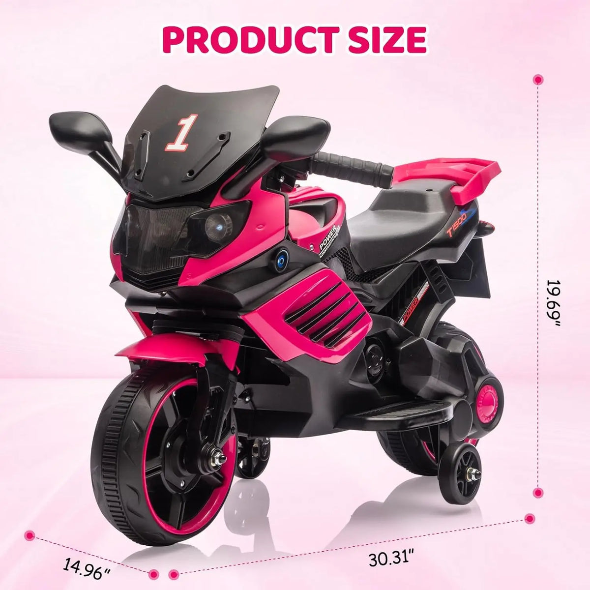 HiMISS 6V Electric Ride On Motorcycle For Kids Training Wheels