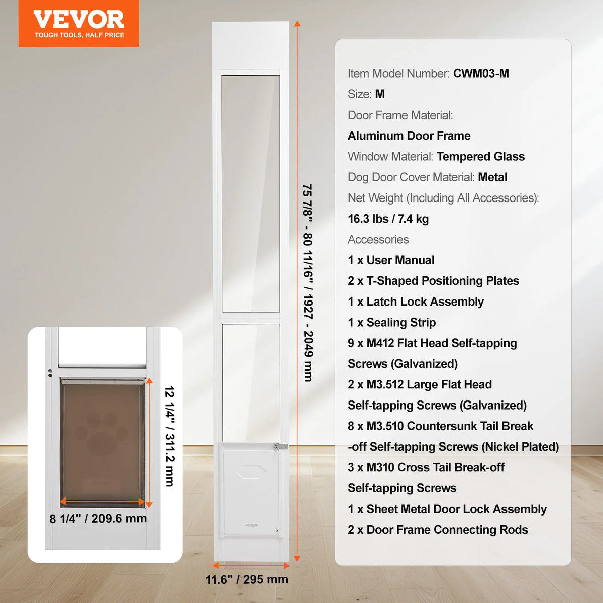 Dog Door For Sliding Glass Doors Adjustable Easy To Install
