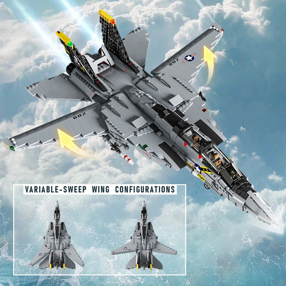 Misini F14 Tomcat Two Seat Carrier Fighter Building Block Kit