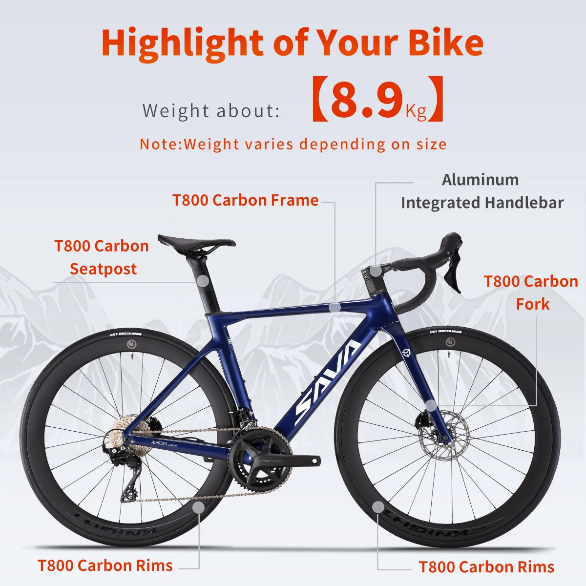 SAVA A7L Pro Carbon Road Bike With Shimano 105 R7100