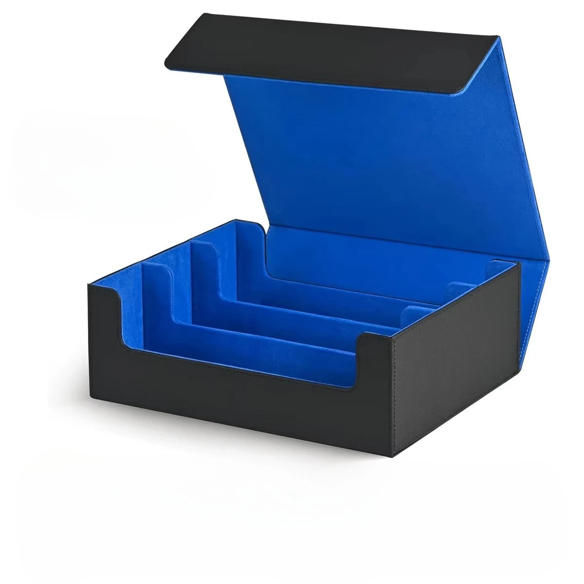 Trading Card Storage Box ; 3-Row Deck Case 1800+ Deck Box for MTG; Top Loaders Card Case Fits Magic TCG PTCG Sports Cards; 10 Dividers, 3 Stoppers