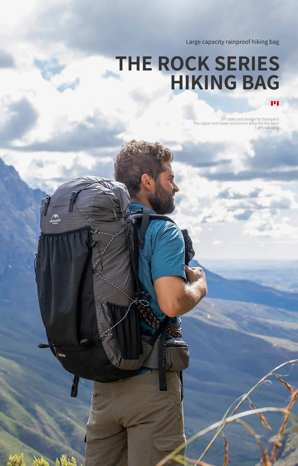 Naturehike 60 Plus 5L Waterproof Mountain Backpack With Rain Cover