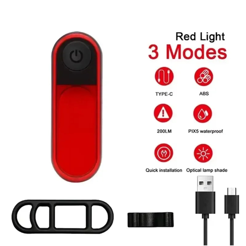 BUCKLOS Rechargeable COB LED Front And Rear Bicycle Light Set