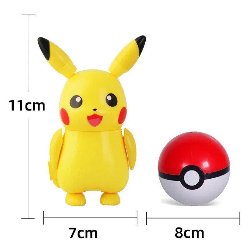 Zhuangchen Pokemon Figure Ball Set With Eevee Pikachu And Friends