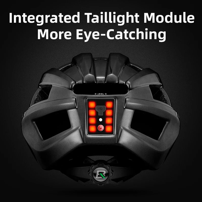 ROCKBROS Adult Cycling Helmet With Integrated Rear Warning Light