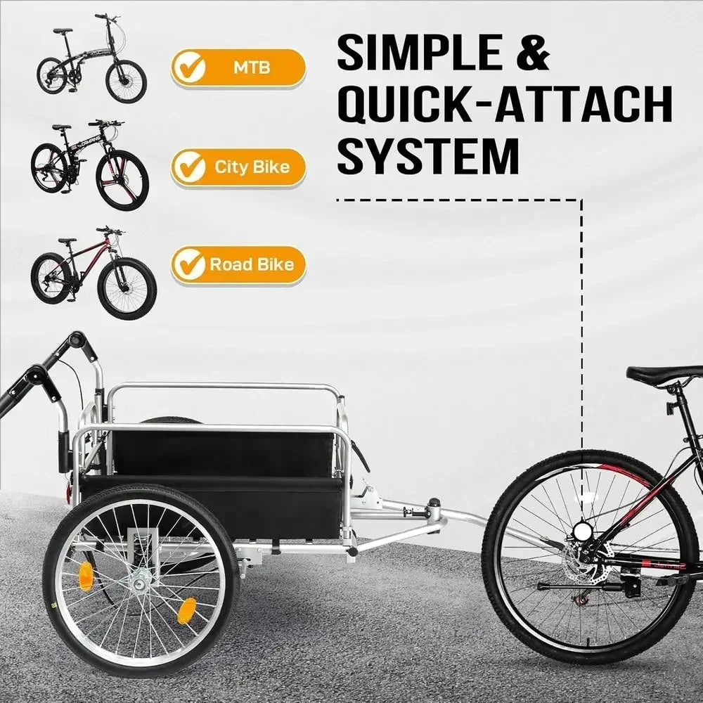 Heavy Duty Folding Bike Cargo Trailer With Hitch System
