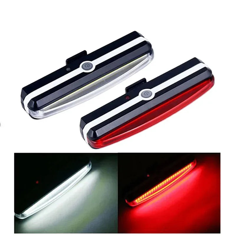 BUCKLOS Rechargeable COB LED Front And Rear Bicycle Light Set