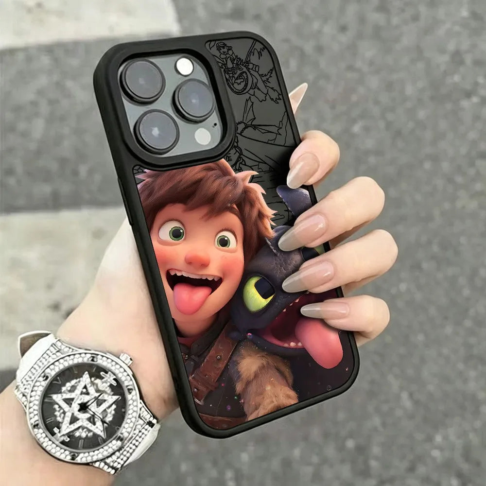 How to Trains Your Dragons Luxury Matte Phone Case For iPhone 11 12 13 14 15 16 17 18 Pro Max Plus Air Black Shockproof