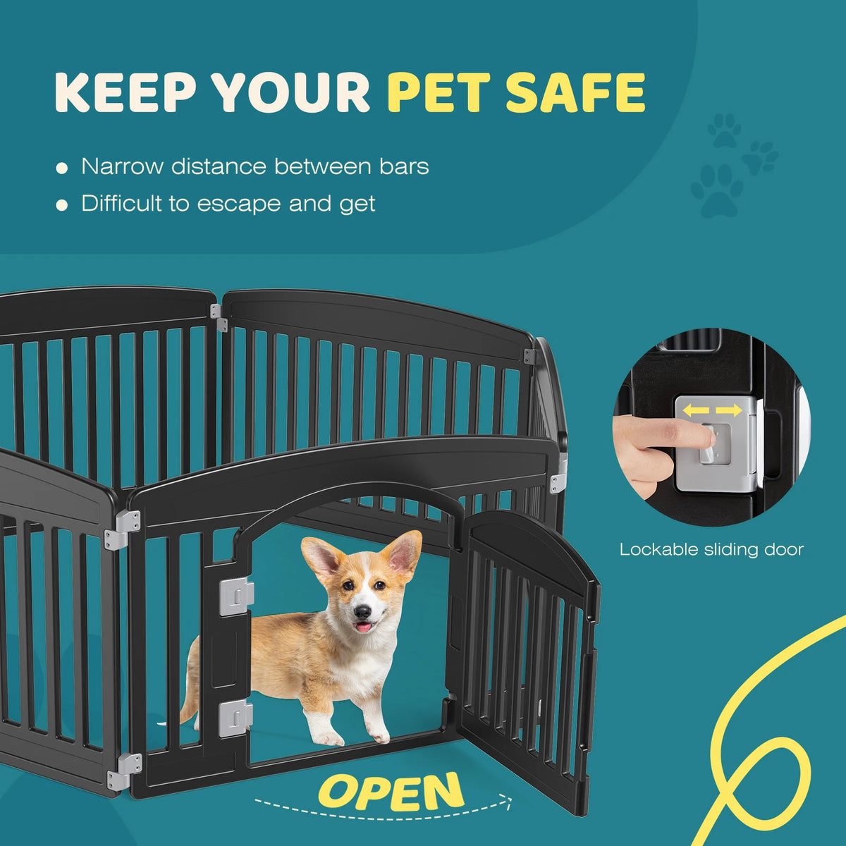 JHK Plastic Dog Playpen For Medium Dogs Indoor Outdoor