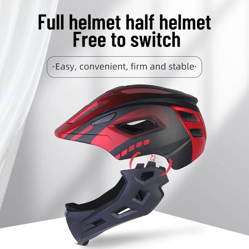 Horntour Kids Full Face Bike Helmet Removable Breathable Cycling Protection