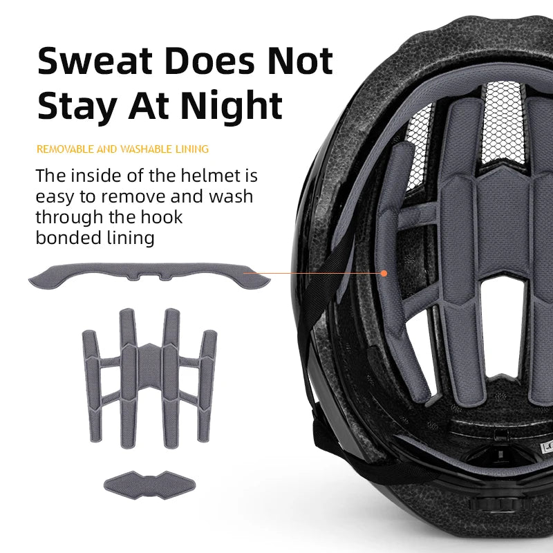 ROCKBROS Adult Cycling Helmet With Integrated Rear Warning Light