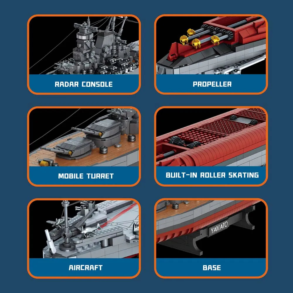 MISINI Yamato Battleship Building Blocks Set 2569 Pieces WWII Navy