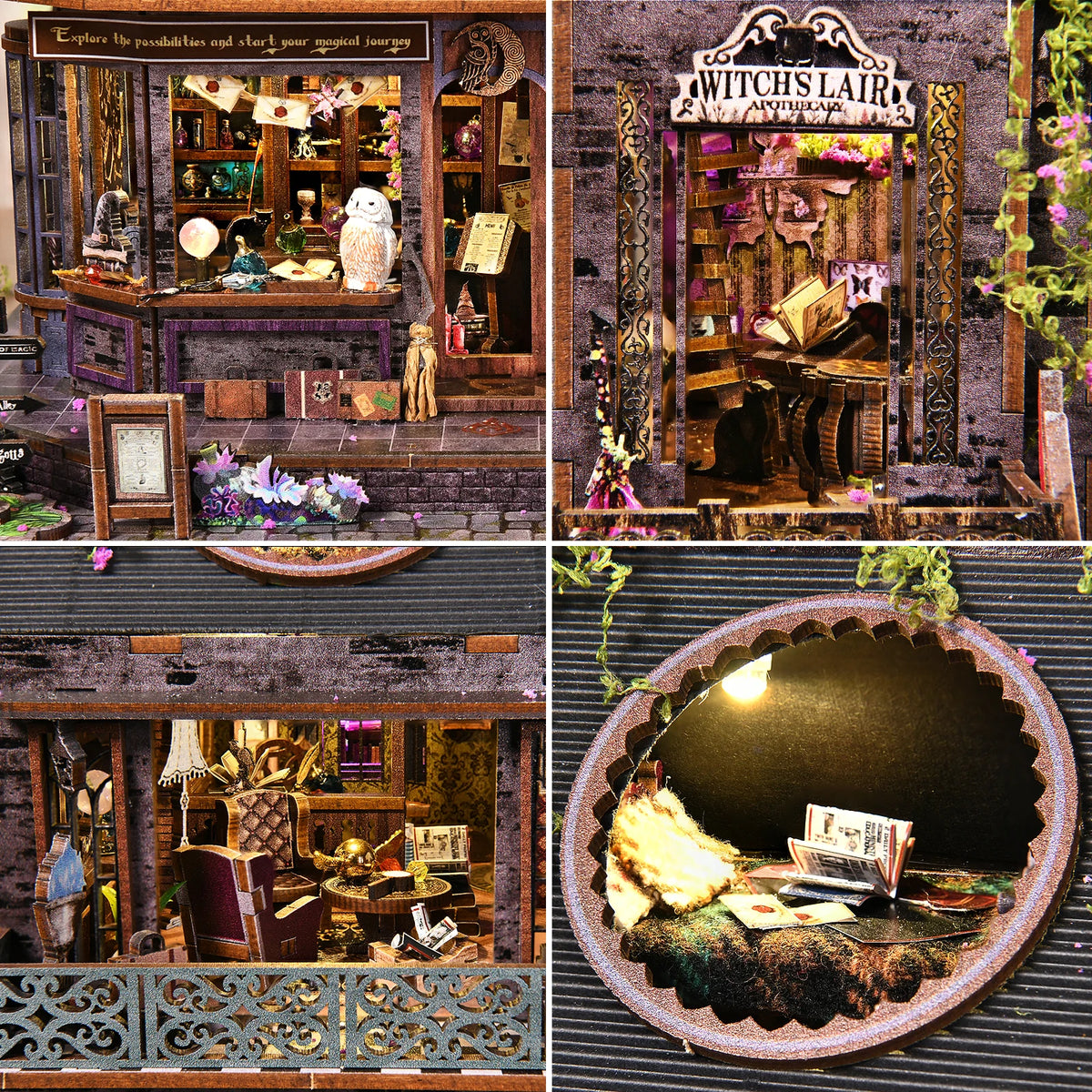 Magic Castle Wooden Book Nook Kit With Light And Music