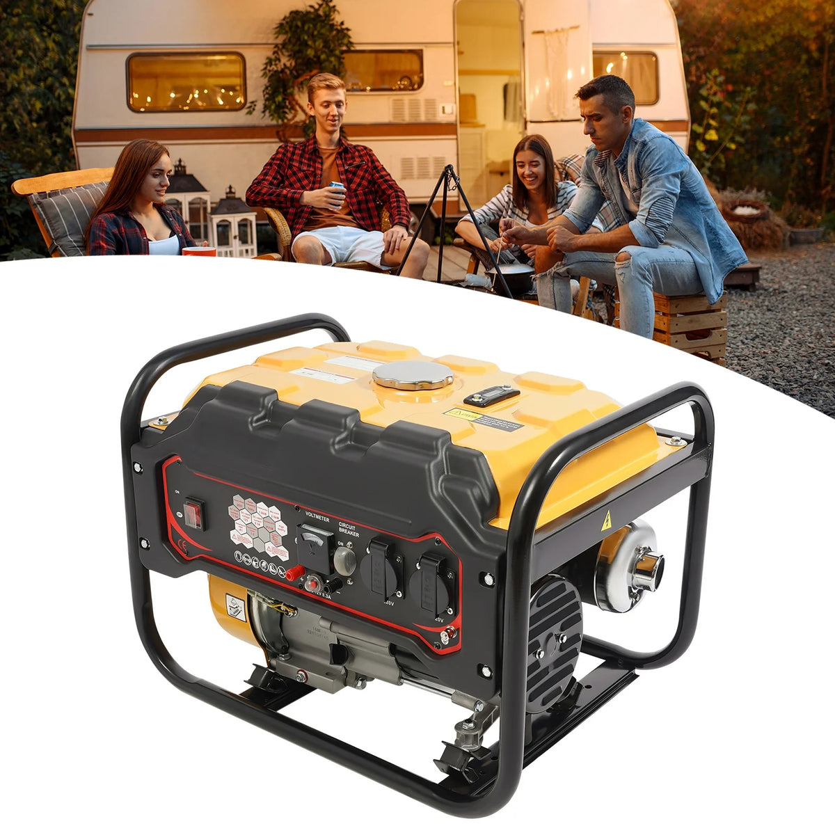 Bymaocar Portable Gasoline Generator With Four Stroke Engine