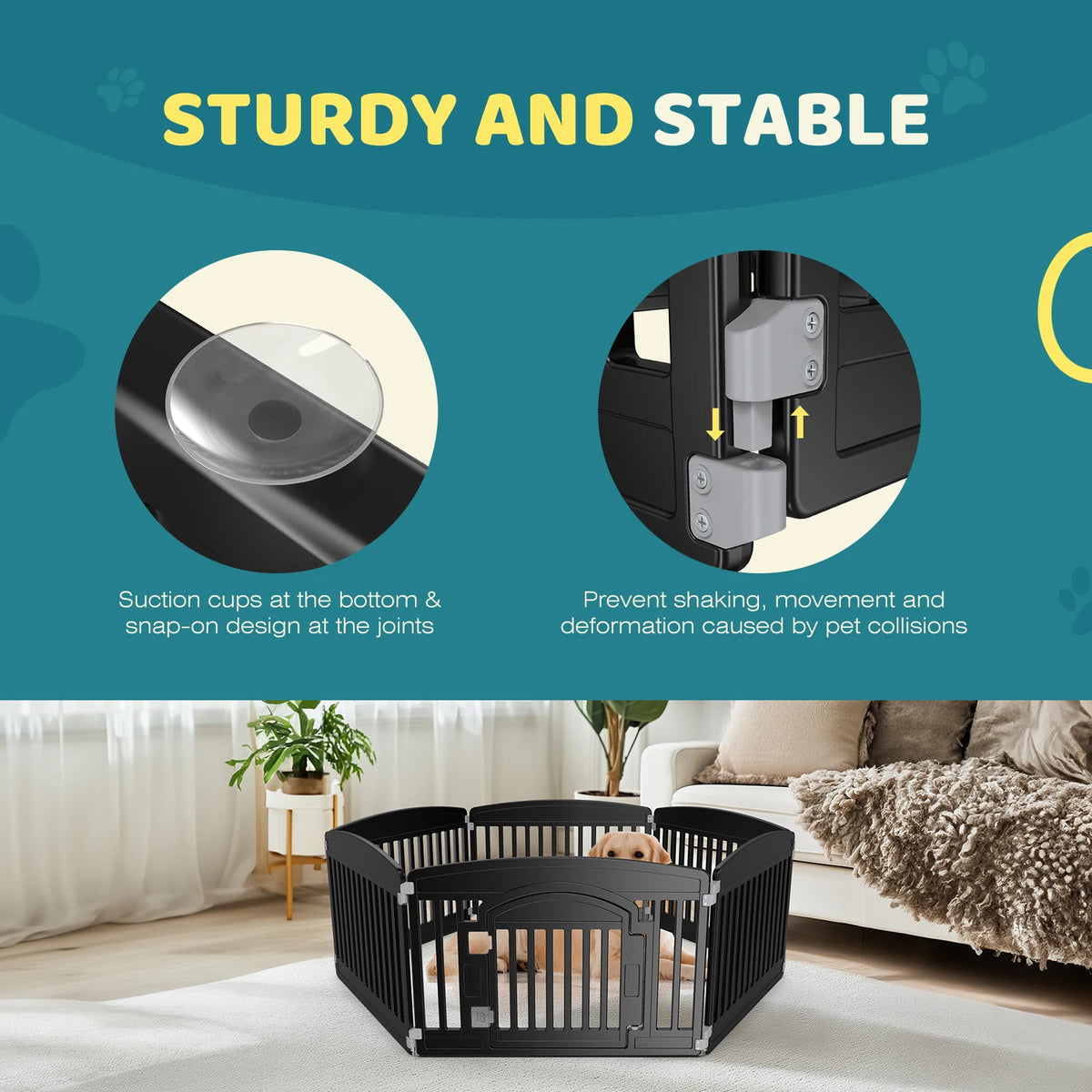 JHK Plastic Dog Playpen For Medium Dogs Indoor Outdoor