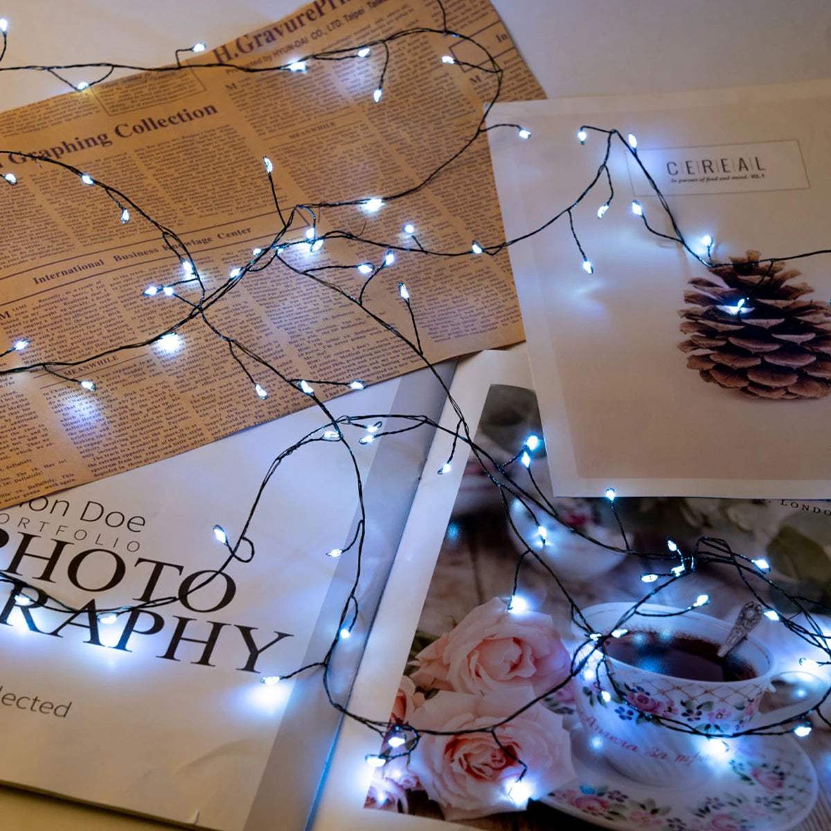 KIKIELF Firecracker Cluster String Lights for Christmas and Garden Decor