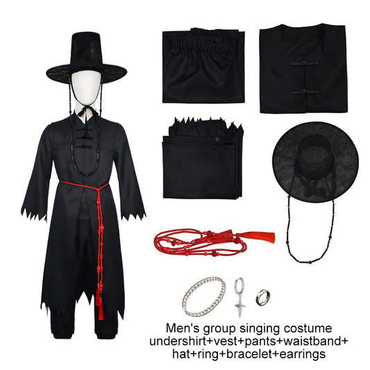 Kids Set KPOP Boys Cosplay Costume Little Boy Anime Cosplay Clothes Halloween Carnival Party Uniform Prop