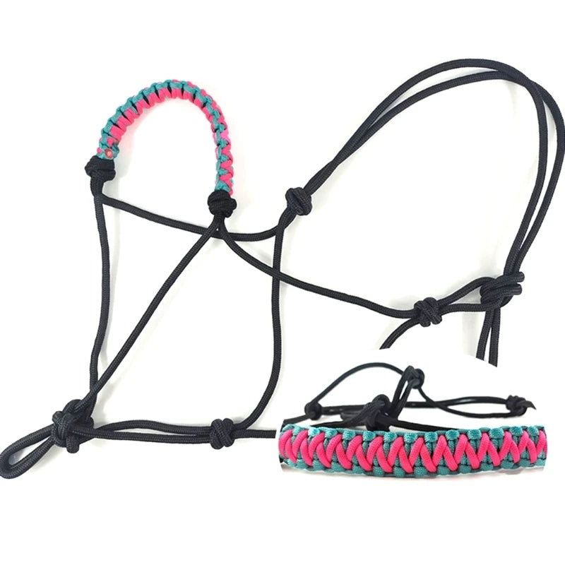 Adjustable Horse Rope Halter Durable Webbing Training Headstall