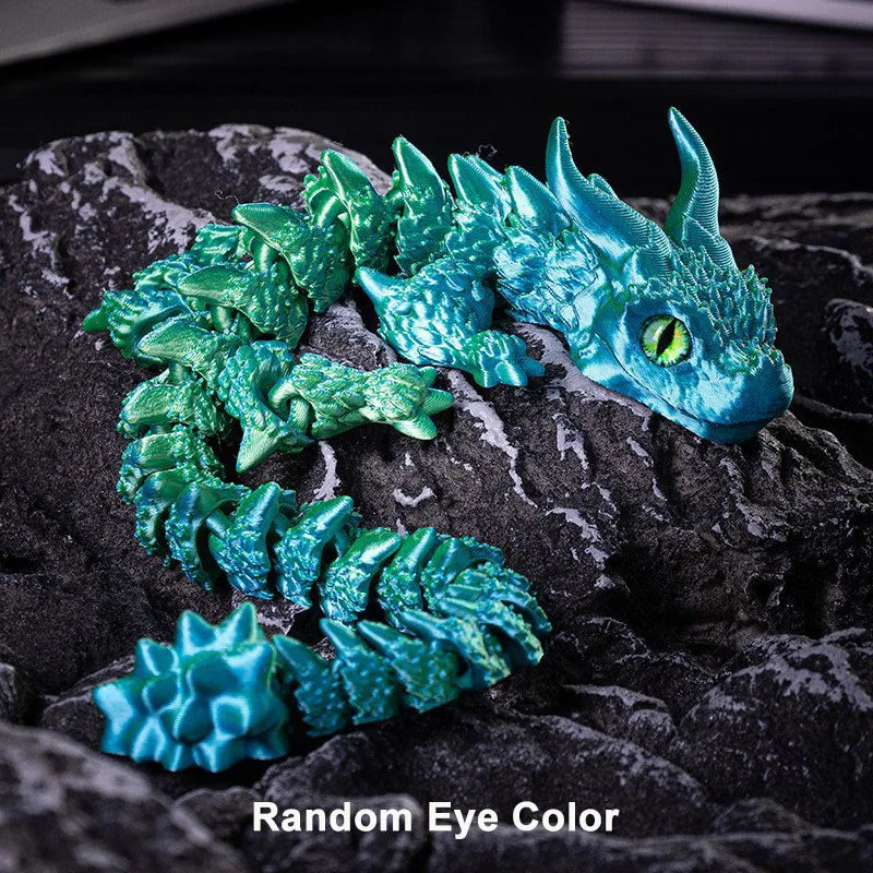 3D Printed Magic Dragon Movable Joint Fidget Toy Rotatable Articulated Office Desktop Ornament Adults Kid Toy Crafts Gift