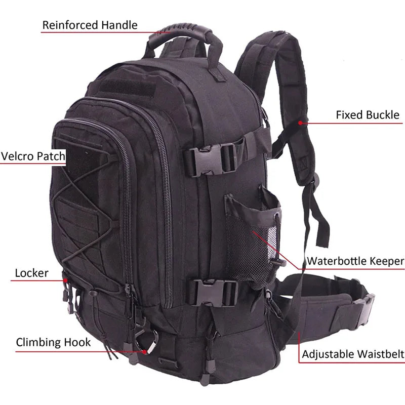 LQARMY Tactical Molle Military Backpack For Hiking Camping And Travel