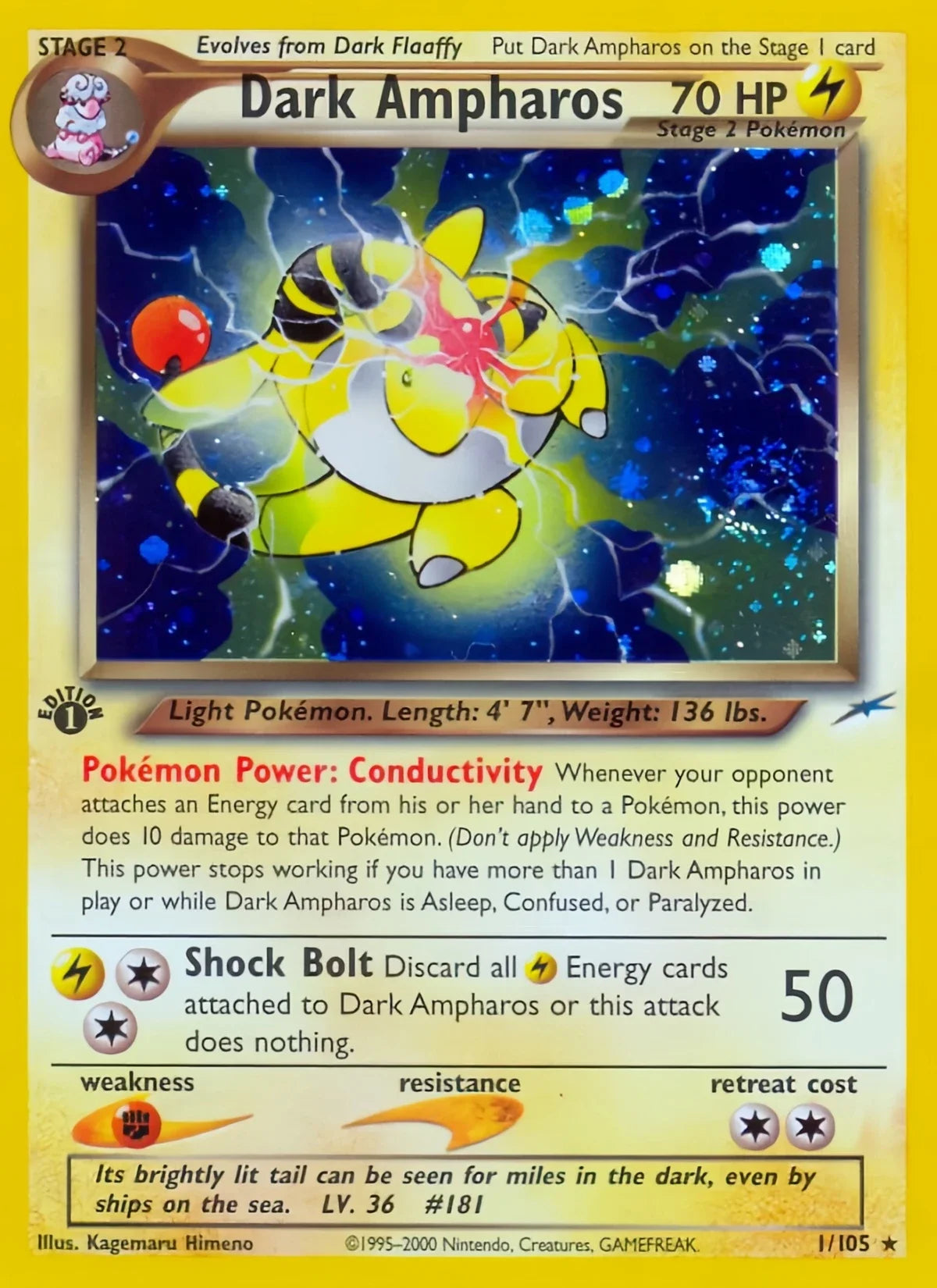 Bandai Neo Destiny Pokémon Trading Card Holo Rare Collectible Cards