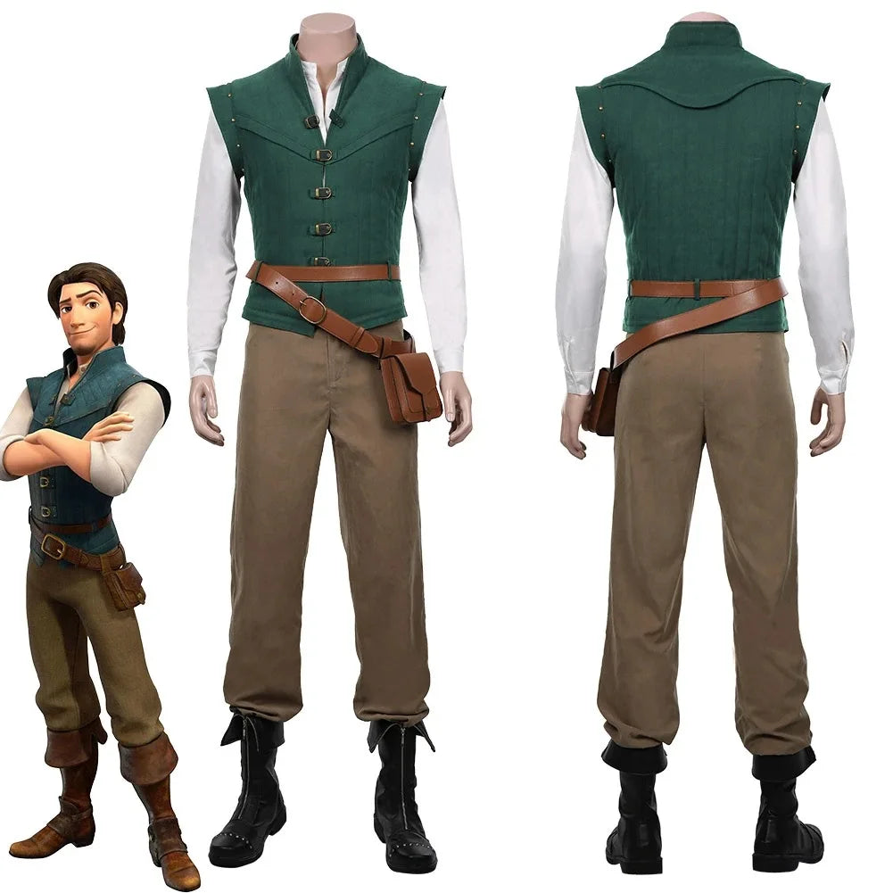 Flynn Rider Tangled Cosplay Costume Set With Vest And Pants