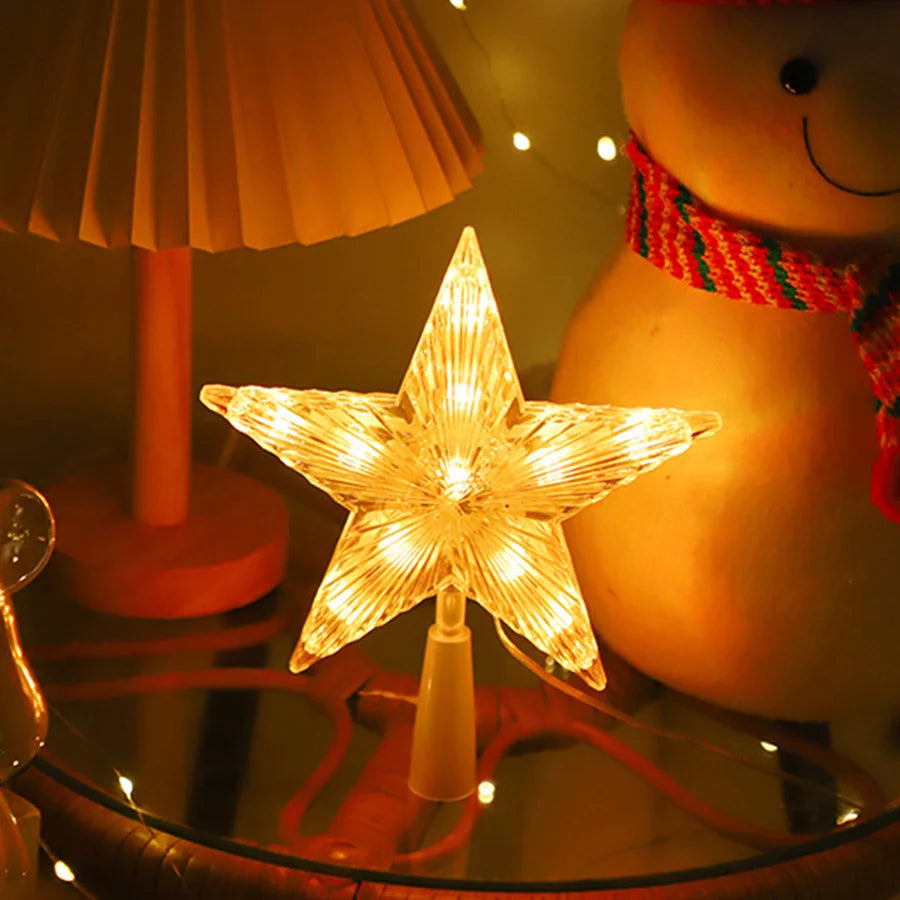PAMNNY USB Powered RGB LED Star Christmas Tree Topper Lights