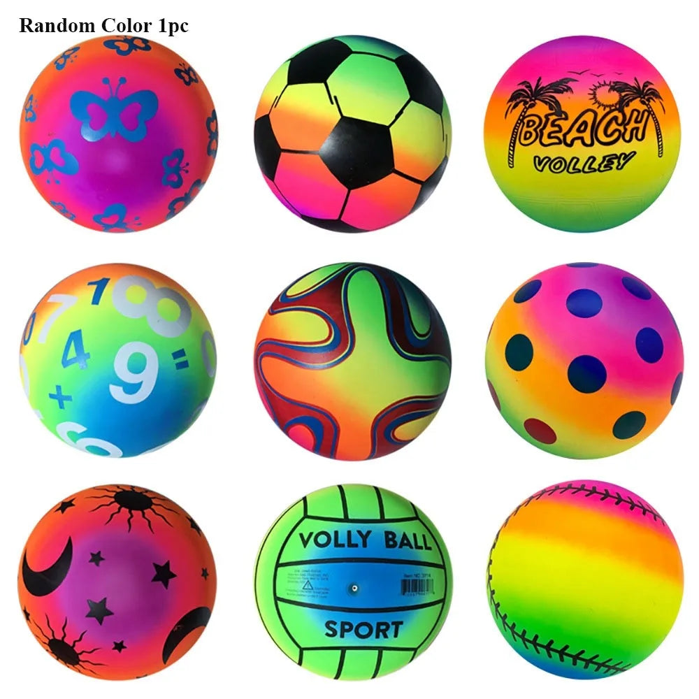 15/16/22cm PVC Inflatable Football Thickened Small Mini Inflatable Beach Ball 10 Styles Parent-Unisex Games Basketball