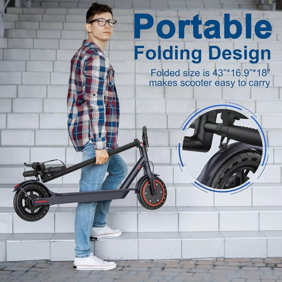 LADPED Electric Scooter With Folding Design And Rear Braking