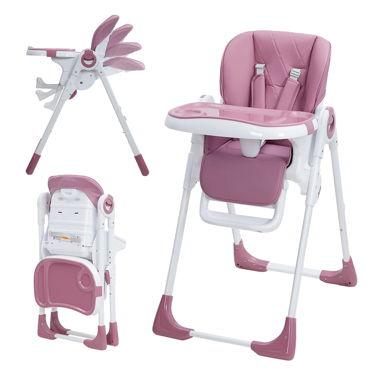Baby High Chair With Adjustable Height And Foldable Design