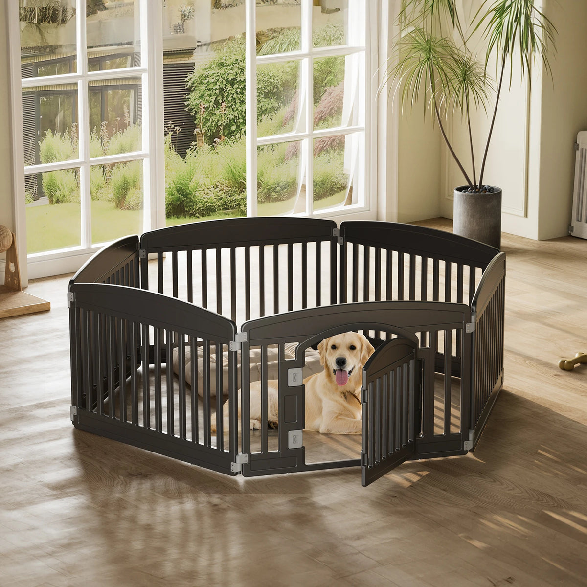 JHK Plastic Dog Playpen For Medium Dogs Indoor Outdoor